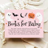 Roze Halloween Baby shower Boeken voor Baby Informatiekaartje