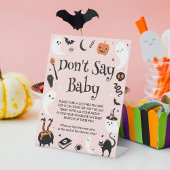 Roze Halloween Baby shower Don't Say Baby spel Reclamebord Met Voetstuk