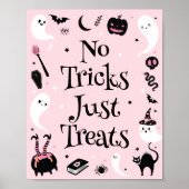 Roze Halloween Baby shower Geen Tricks Gewoon Trea Poster (Voorkant)