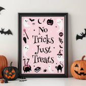 Roze Halloween Baby shower Geen Tricks Gewoon Trea Poster