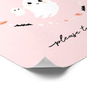 Roze Halloween Baby shower gunst teken, Little Boo Poster (Hoek)