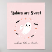 Roze Halloween Baby shower gunst teken, Little Boo Poster (Voorkant)