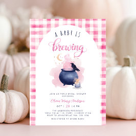 Roze Halloween Baby shower Kaart