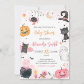 Roze Halloween Baby shower Kaart (Voorkant)