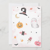 Roze Halloween Baby shower Kaart (Achterkant)