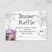 Roze Halloween Baby shower Luier Raffle Informatiekaartje (Voorkant)