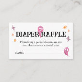 Roze Halloween Baby shower Luier Raffle Informatiekaartje (Voorkant)