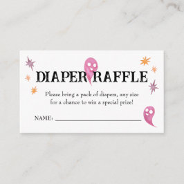 Roze Halloween Baby shower Luier Raffle Informatiekaartje
