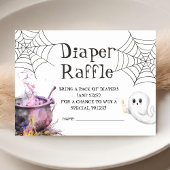 Roze Halloween Baby shower Luier Raffle Informatiekaartje