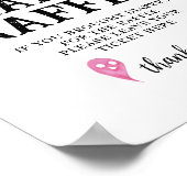 Roze Halloween Baby shower Luier Raffle Teken Poster (Hoek)