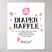 Roze Halloween Baby shower Luier Raffle Teken Poster (Voorkant)