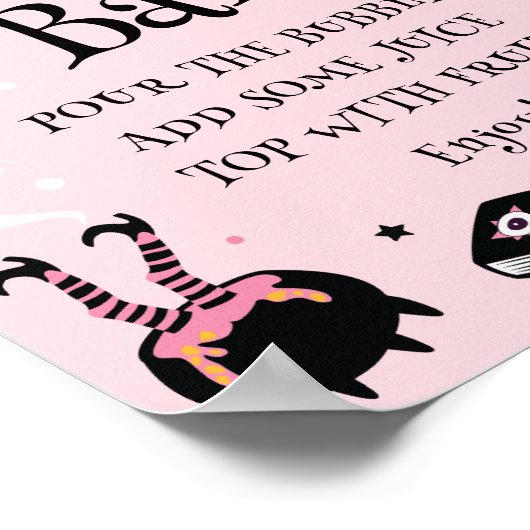 Roze Halloween Baby shower Momosa Bar Poster (Hoek)