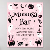 Roze Halloween Baby shower Momosa Bar Poster (Voorkant)