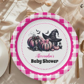 Roze Halloween Baby shower Papieren Bordje