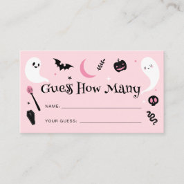Roze Halloween Baby shower Raad eens hoeveel spell Informatiekaartje