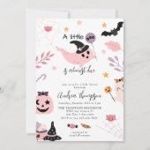 Roze Halloween Baby shower uitnodiging (Voorkant)