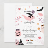 Roze Halloween Baby shower uitnodiging (Voorkant / Achterkant)