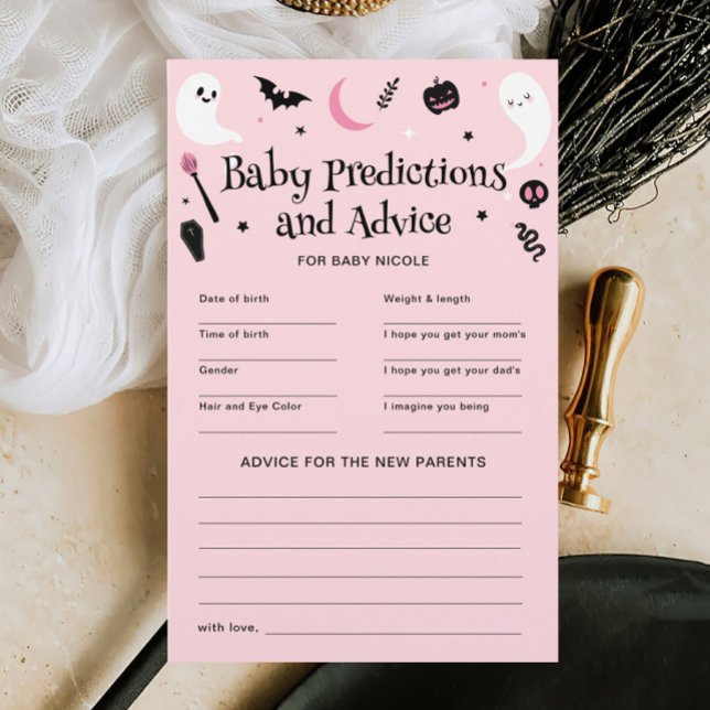 Roze Halloween Baby shower voorspellingen advies s (Creator heeft geüpload)