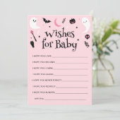 Roze Halloween Baby shower Wensen voor Baby Kaart (Staand voorkant)
