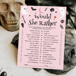 Roze Halloween Baby shower zou ze liever Kaart