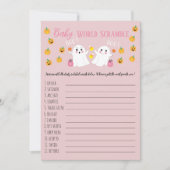 Roze Halloween Baby Word Scramble Baby shower spel Kaart (Voorkant)