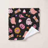 Roze Halloween Bad Handdoek (Wasdoekje)