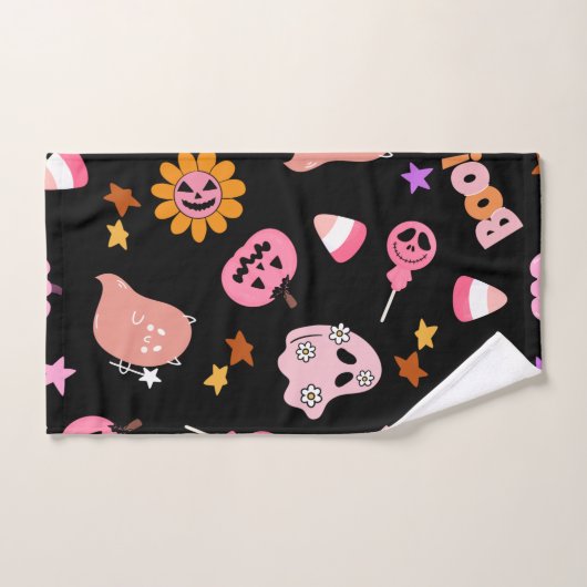 Roze Halloween Bad Handdoek (Handdoek)
