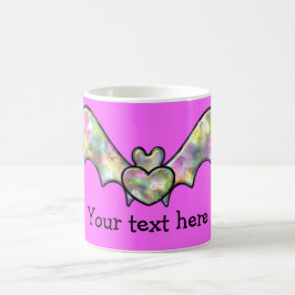 Roze halloween bat en hart koffiemok