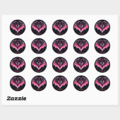 Roze Halloween Bat Trick or treat Ronde Sticker (Vel)