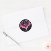 Roze Halloween Bat Trick or treat Ronde Sticker (Envelop)