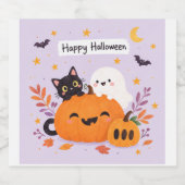 roze halloween bier etiket (Enkel label)