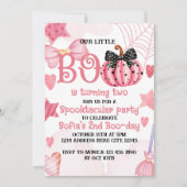 Roze Halloween Birthday Uitnodiging (Voorkant)