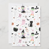 Roze Halloween Birthday Uitnodiging (Achterkant)