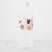 Roze halloween Birthday Water Fles Label Waterfles Etiket (Achterkant)