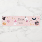 Roze halloween Birthday Water Fles Label Waterfles Etiket (Enkel label)