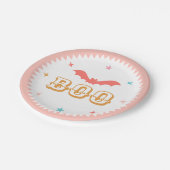 Roze Halloween, Boe! Papieren Bordje (Gekanteld)