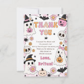 Roze Halloween Boo Bedankkaart (Voorkant)