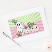 Roze Halloween Boo-geesten en pompoenen Rechthoekige Sticker (Envelop)