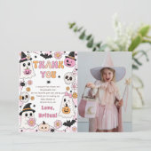 Roze Halloween Boo Kaart (Staand voorkant)