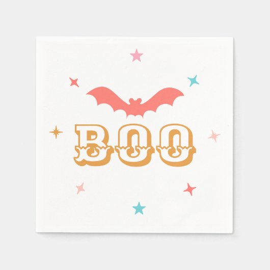 Roze Halloween Boo Papier servet (Voorkant)