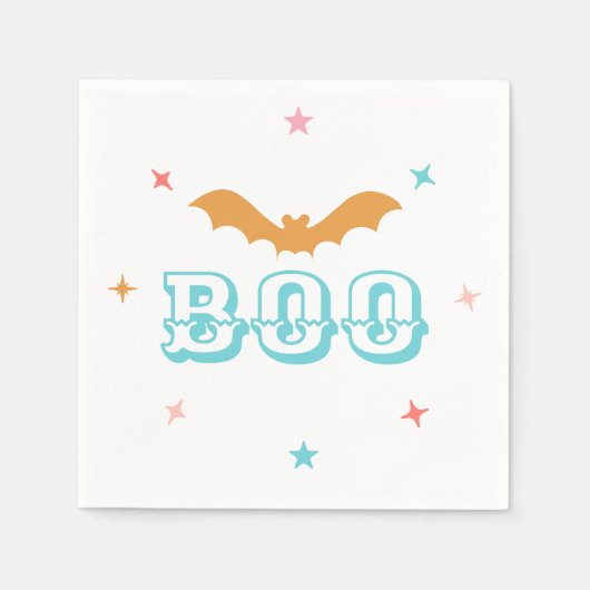 Roze Halloween Boo Papier servet (Voorkant)