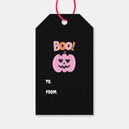 Roze Halloween Cadeaulabel (Achterkant)