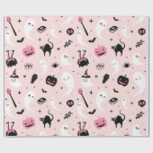 Roze Halloween Cadeaupapier (Vlak)