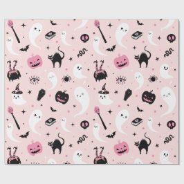 Roze Halloween Cadeaupapier