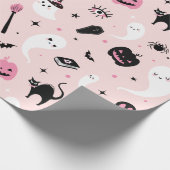 Roze Halloween Cadeaupapier (Hoek)