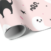 Roze Halloween Cadeaupapier (Rol Hoek)