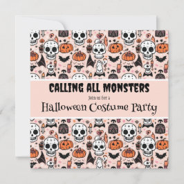 Roze Halloween Custom verjaardagsfeestje Kaart