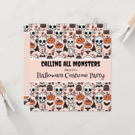 Roze Halloween Custom verjaardagsfeestje Kaart