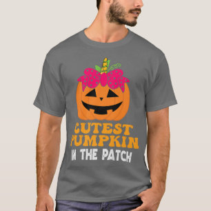 Roze halloween Cutest Pumpkin in the Patch Girls K T-shirt