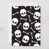 Roze Halloween Dancing Skeletons Disco Ball Party Kaart (Achterkant)